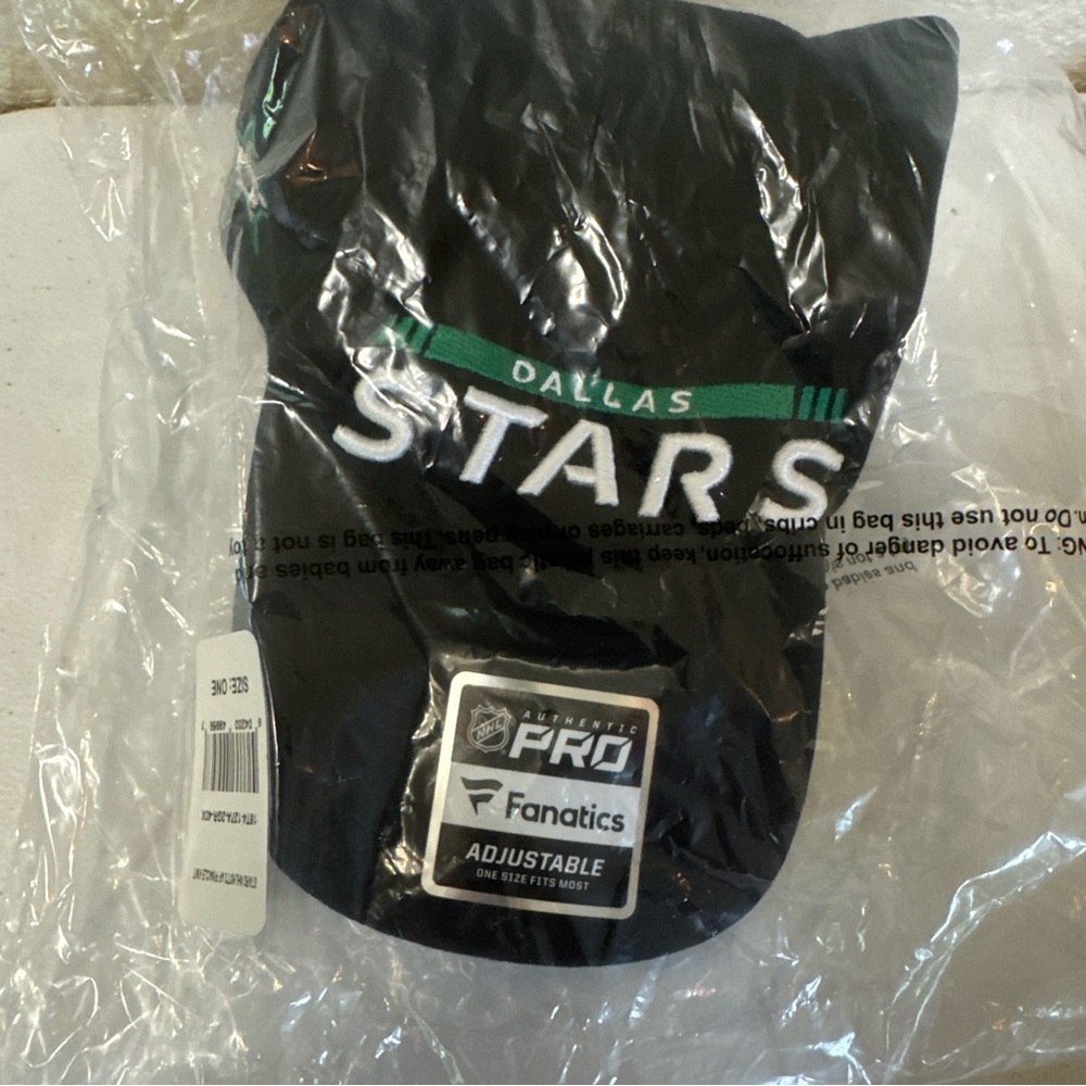 Dallas Stars Fanatics Branded Authentic Pro Rink Adjustable Hat Black Green New - Picture 14 of 16